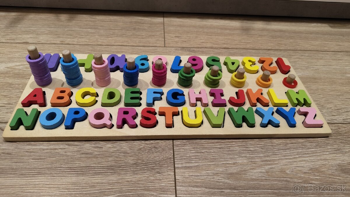 Drevená abeceda s číslami