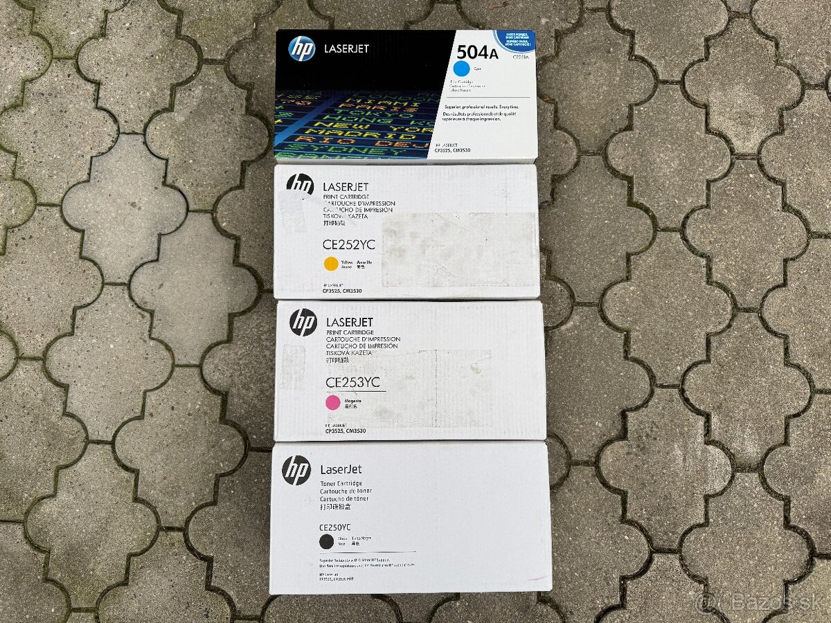 Originalne HP tonery CE251A, CE252YC, CE253YC, CE250YC