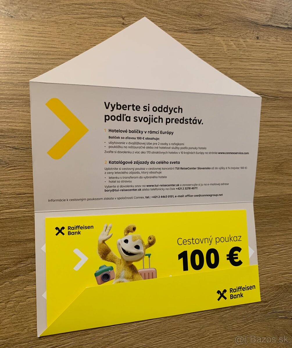 Cestovný poukaz 100 € 2 x