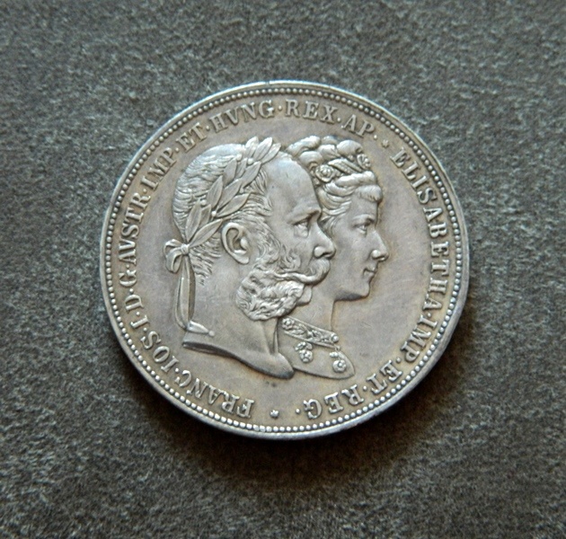Predám 2 zlatník/florin 1879 str.svadba František Jozef I.