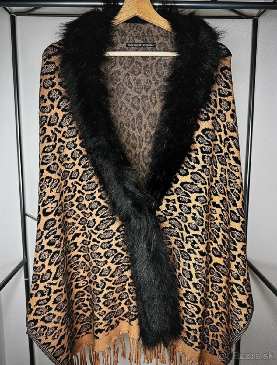 Dámske leopardie pončo