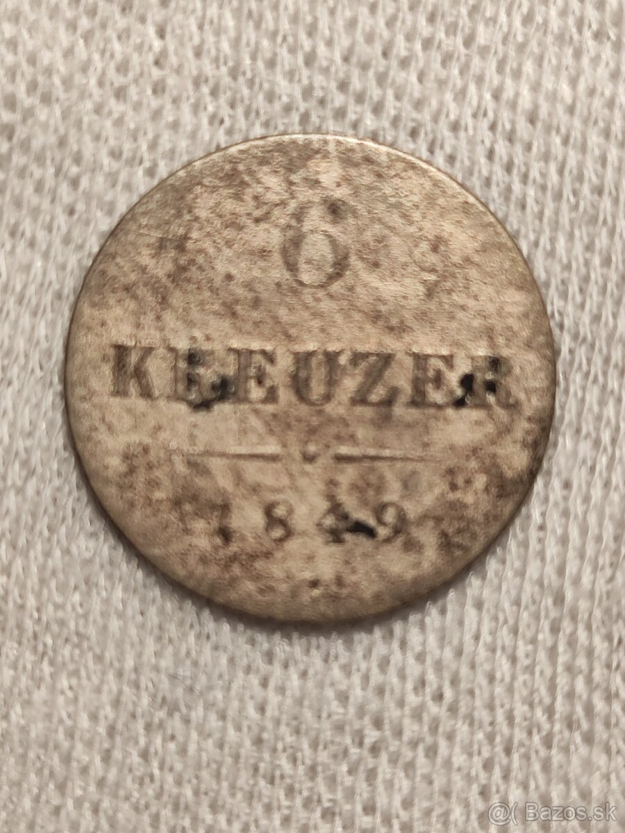 6 kreuzer 1849 Rakúsko