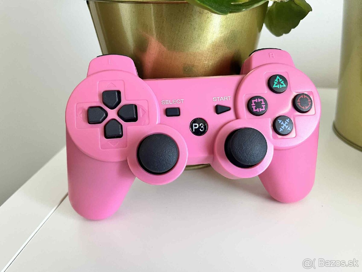 PS3 ovládač ruzovy
