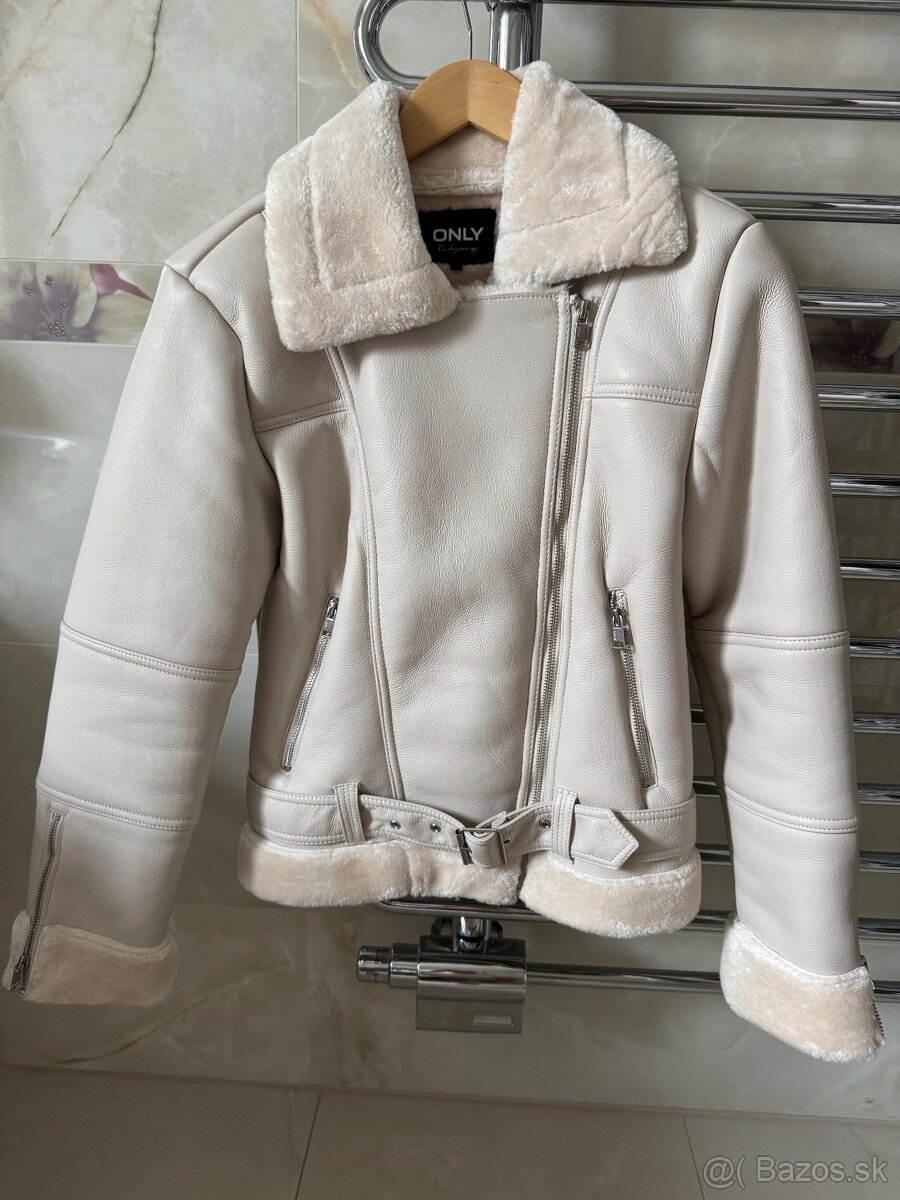 Koženková bunda s kožušinou ONLY zimná dámska