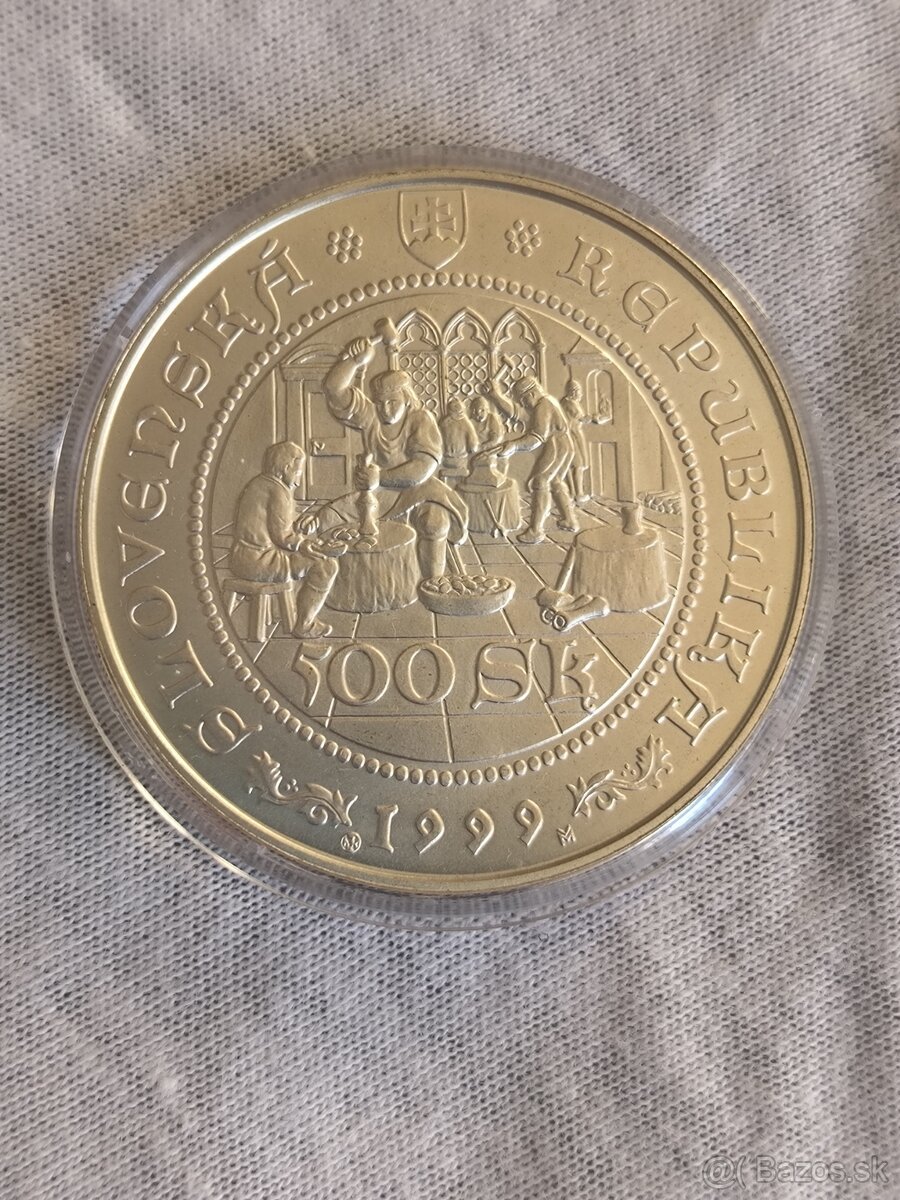 Strieborná minca 500 Sk - Toliar - Guldiner 1499 -1999