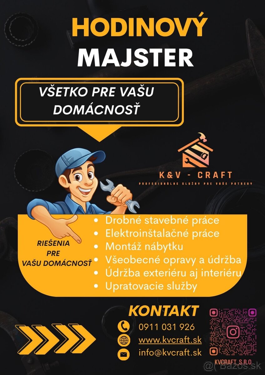 Hodinový manžel – spoľahlivá pomoc od K&V - Craft s.r.o.