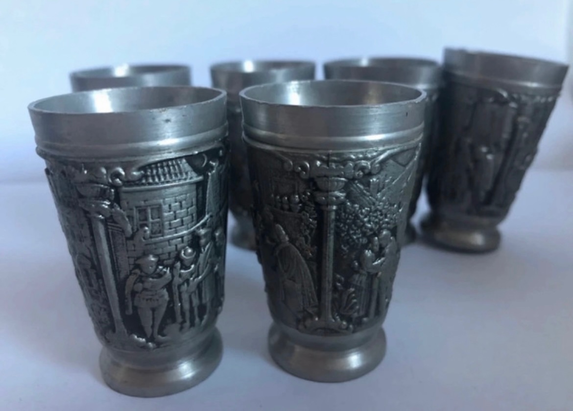 Cinove stamprle pohare 6 ks
