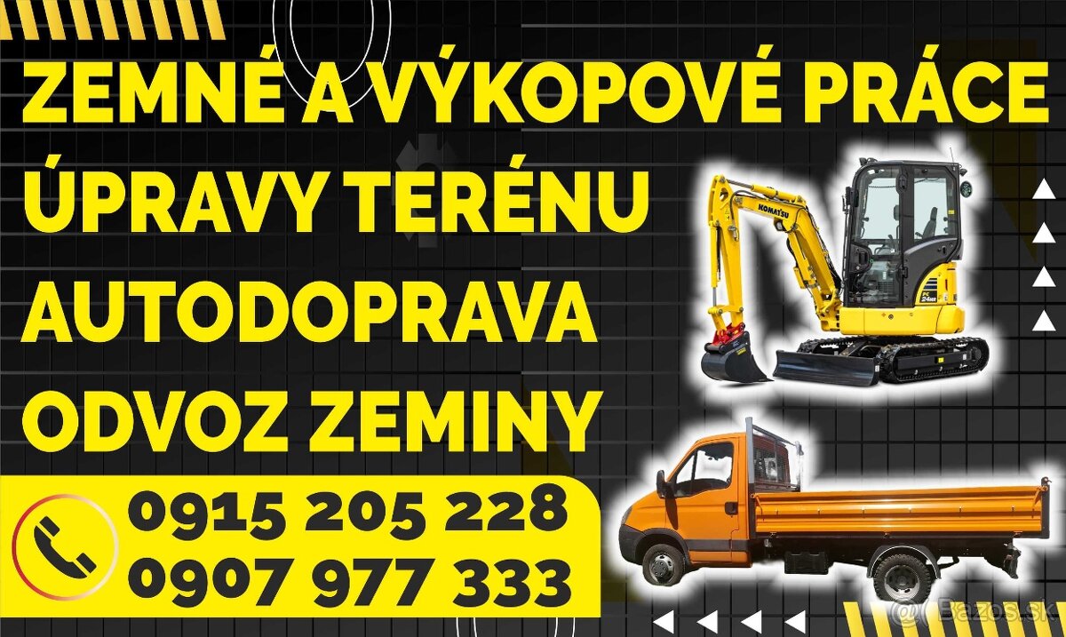 Zemné a výkopové práce, autodoprava do 3,5t