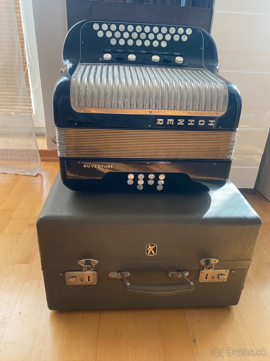 Heligonka Hohner Ouverture IV CF 4hlas + Remene + Kufor