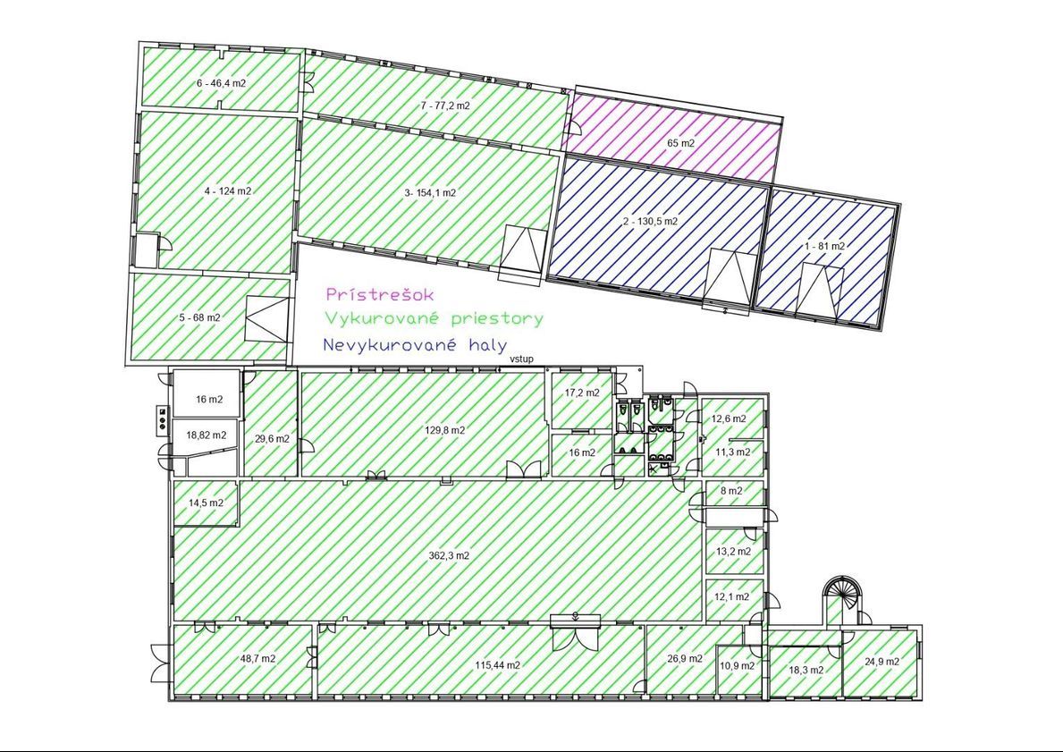 Priemyselný areál s výrobnými halami, Beluša, okres Púchov