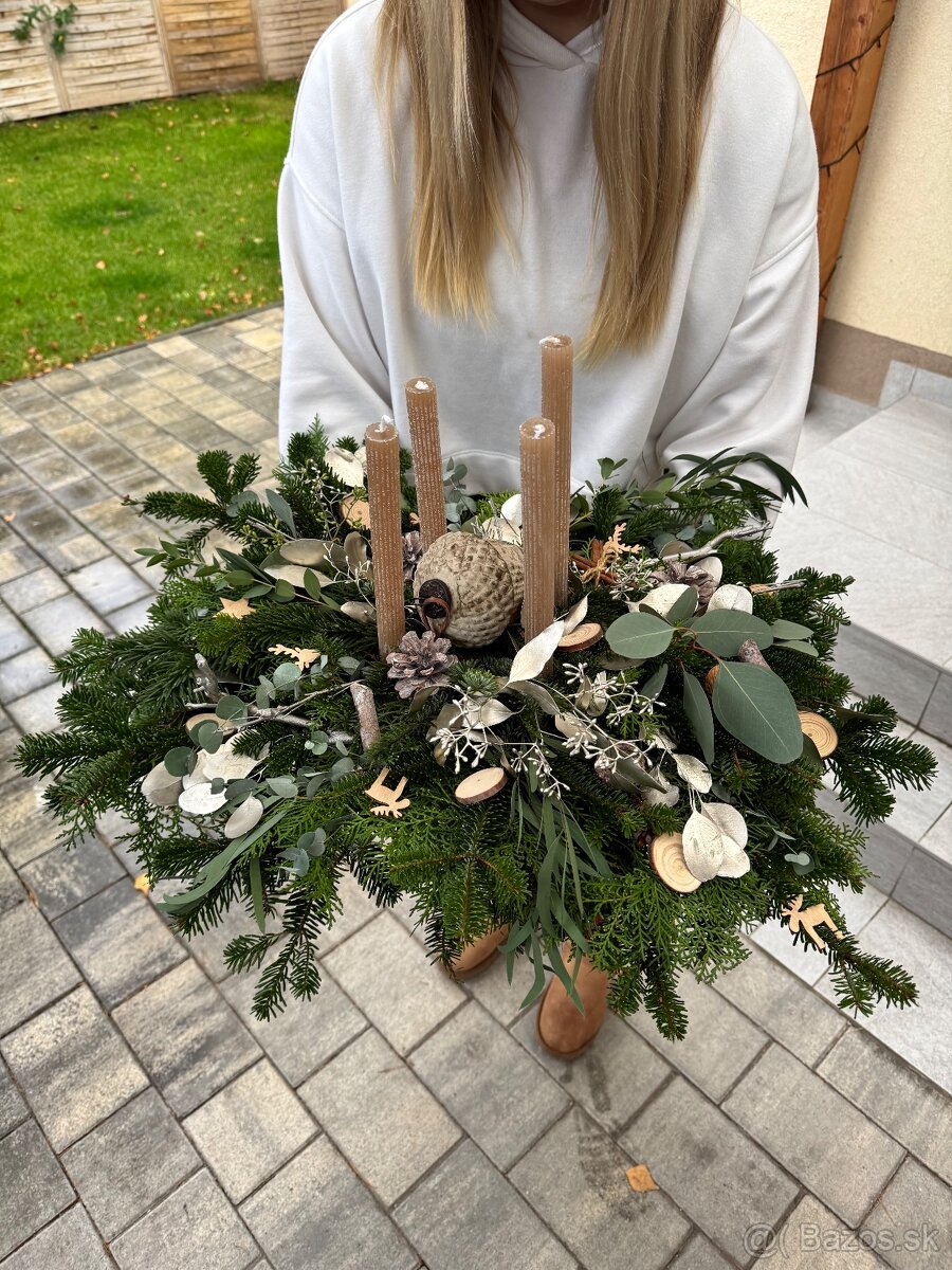 Adventny veniec - natural XL 70cm