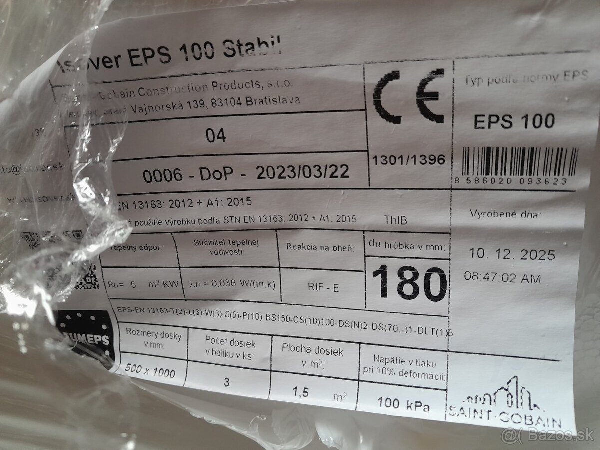 Polistiren 180mm.EPS isover