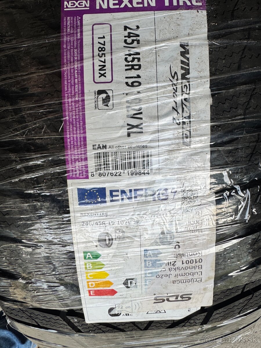 Predám zimné pneumatiky 245/45 r19