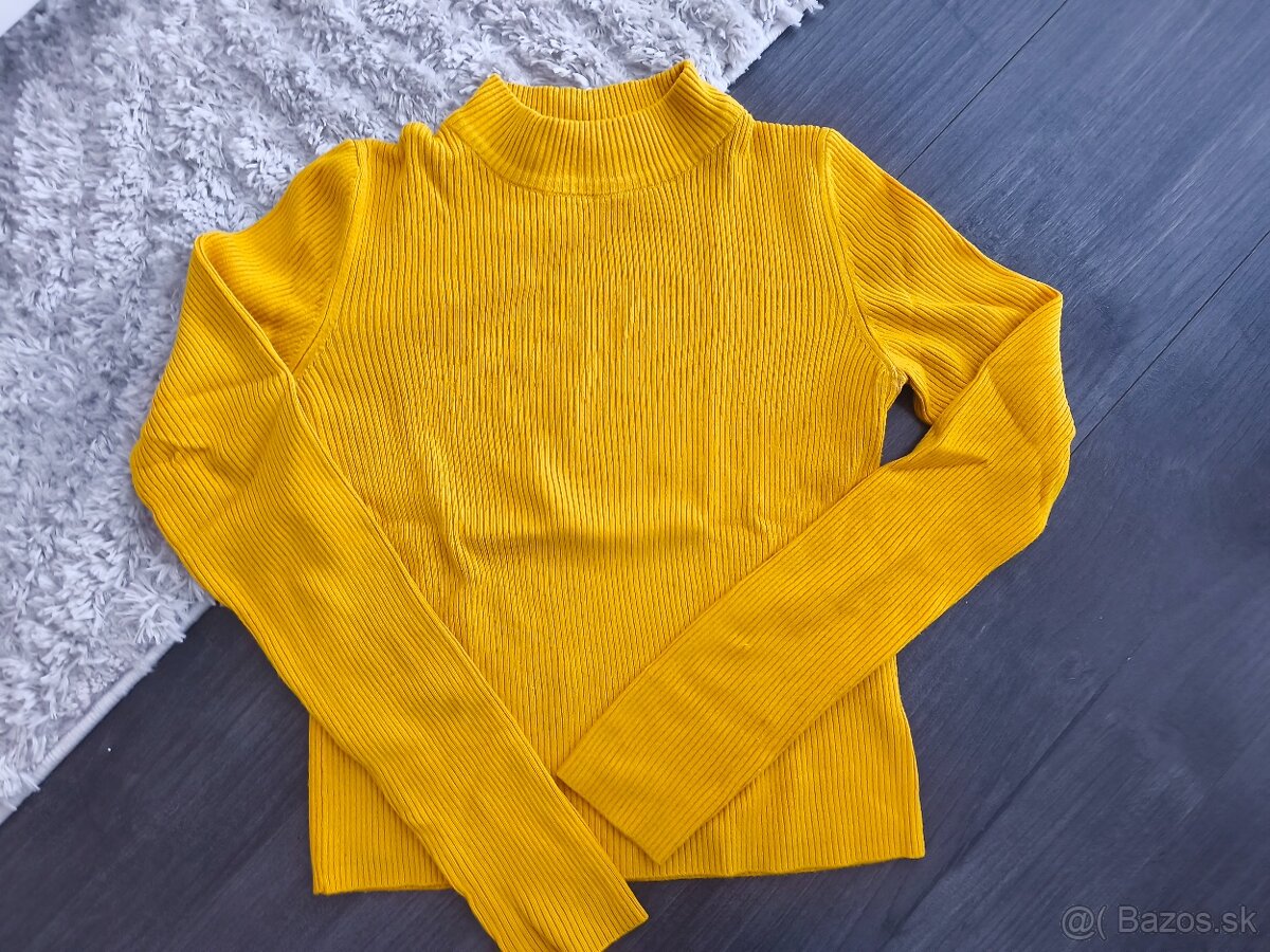 Dámsky pulóver M/38 Pull&Bear žltý