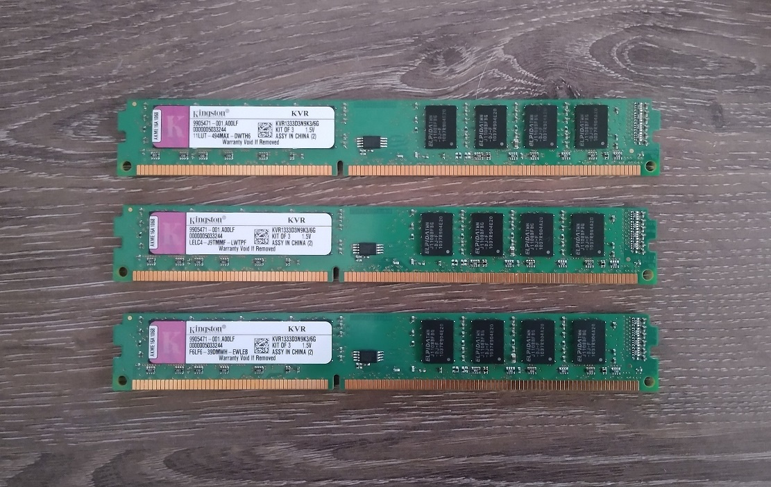 6 GB (3x2GB) DDR3 1333 triple-channel