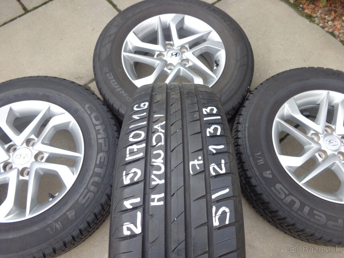 5x114,3 R16 letna sada kolies Hyundai Tucson s TPMS