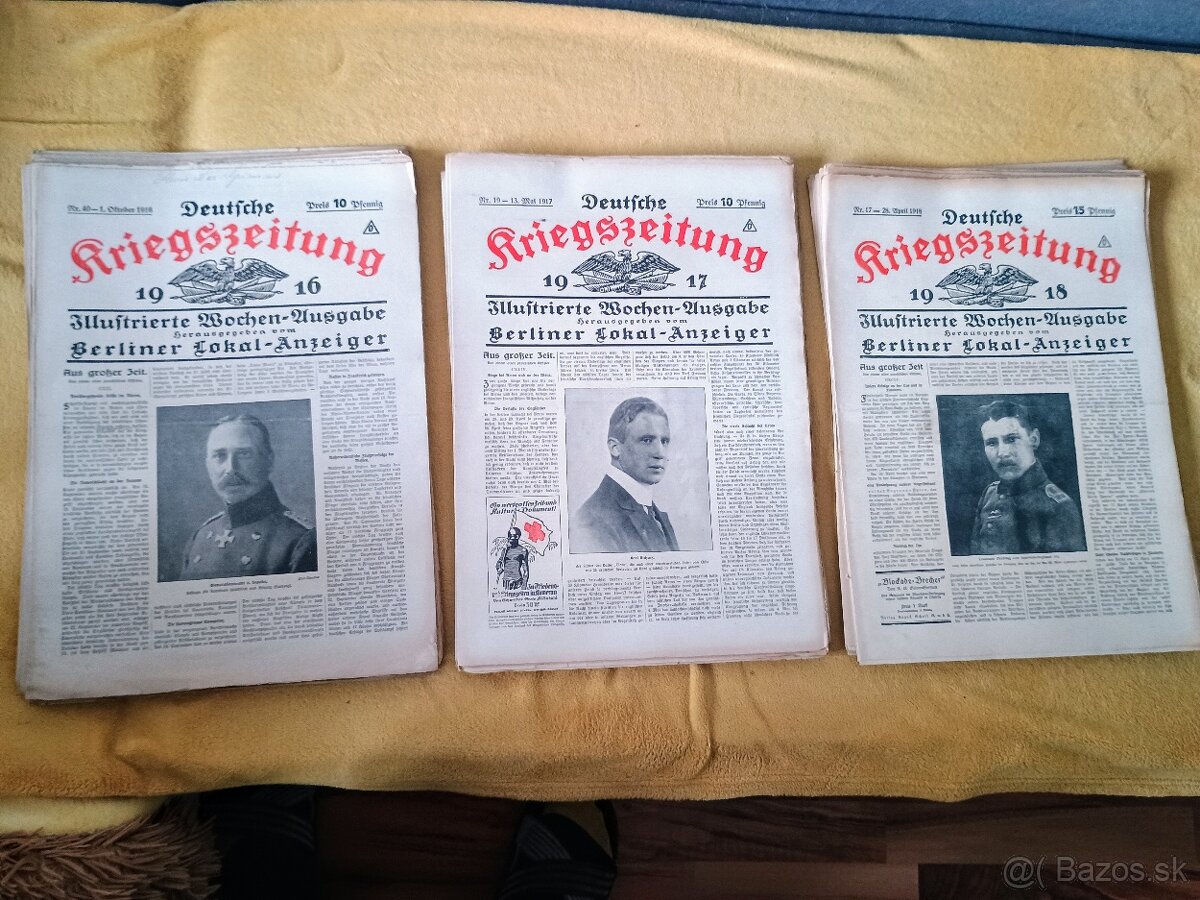 Nemecké vojnové noviny Berlín 1916-1918
