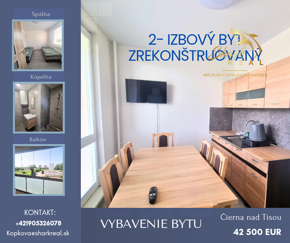 Na predaj zrekonštruovaný 2-izbový byt ihneď k bývaniu