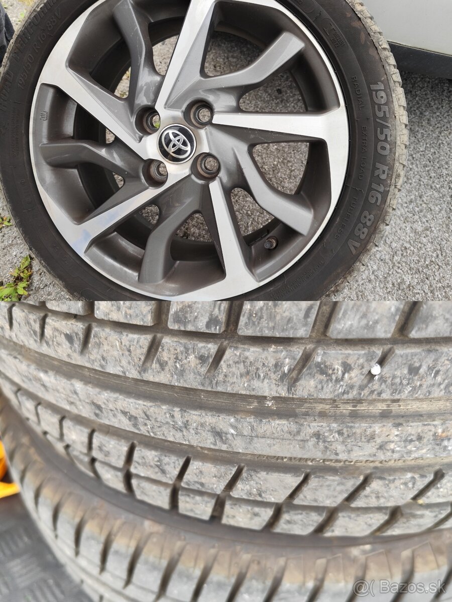 Letné pneu 195/50 R16+ elektróny Toyota+ TPMS Top stav
