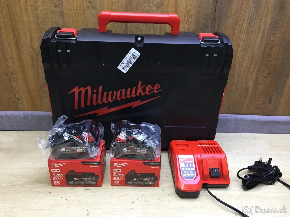 Nová sada Milwaukee M18NRG-502X(2x baterie, nabíječka,kufr)