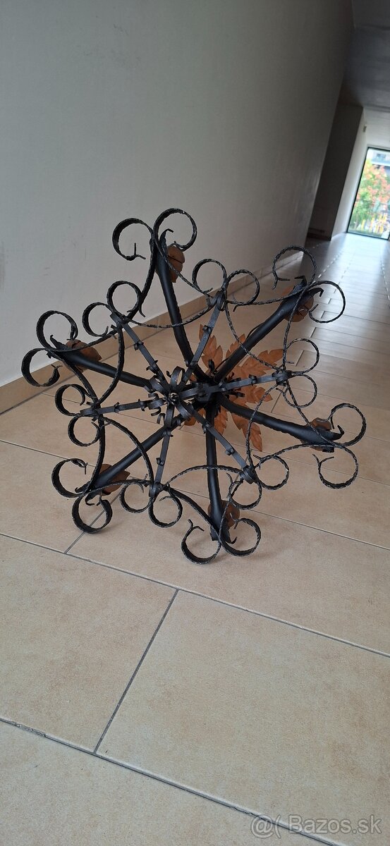 Historické kované svietidlo/luster - 6 sviečkové