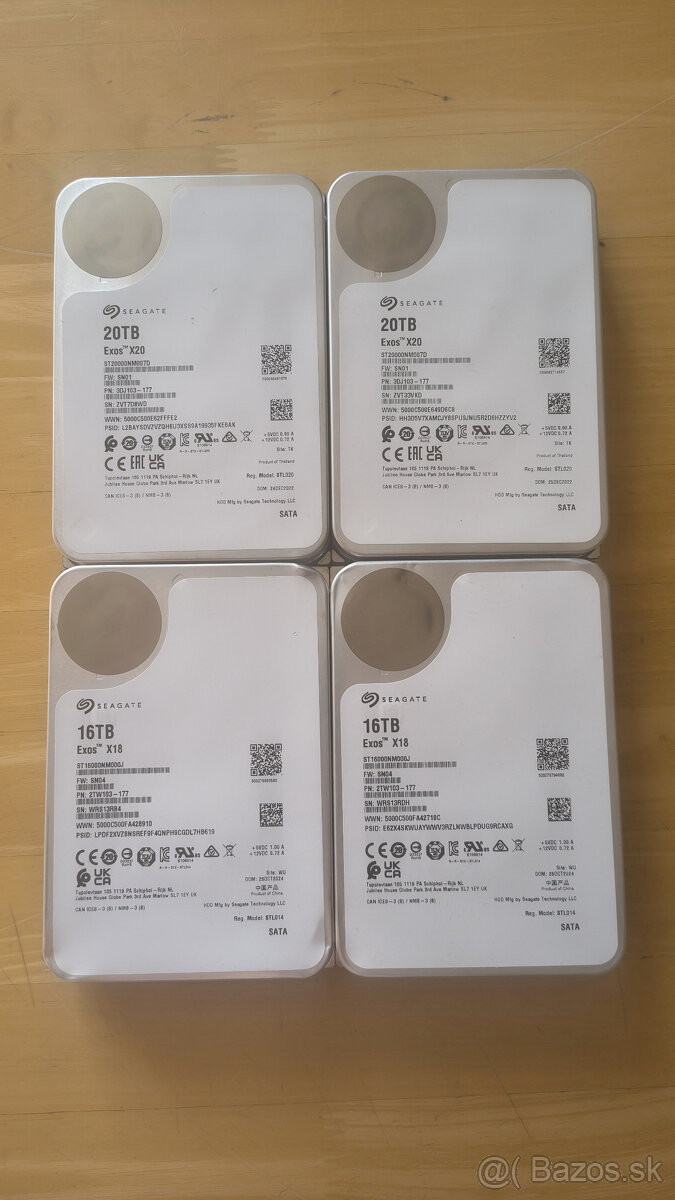NEFUNKČNÉ Seagate Exos X20 a X18 disky