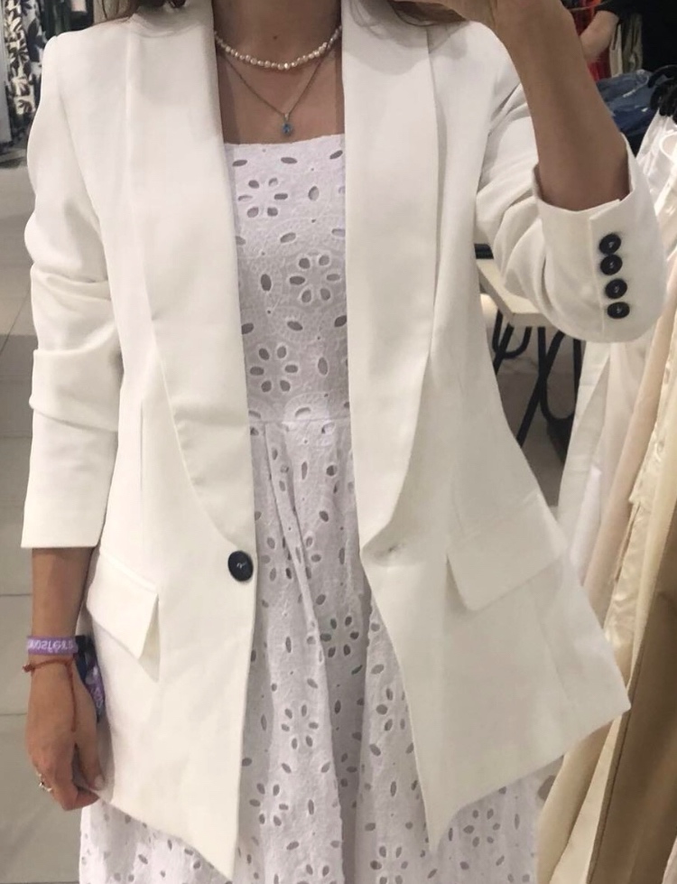 ——-Nové biele oversized sako Reserved, XS/S/M, 21 E—-