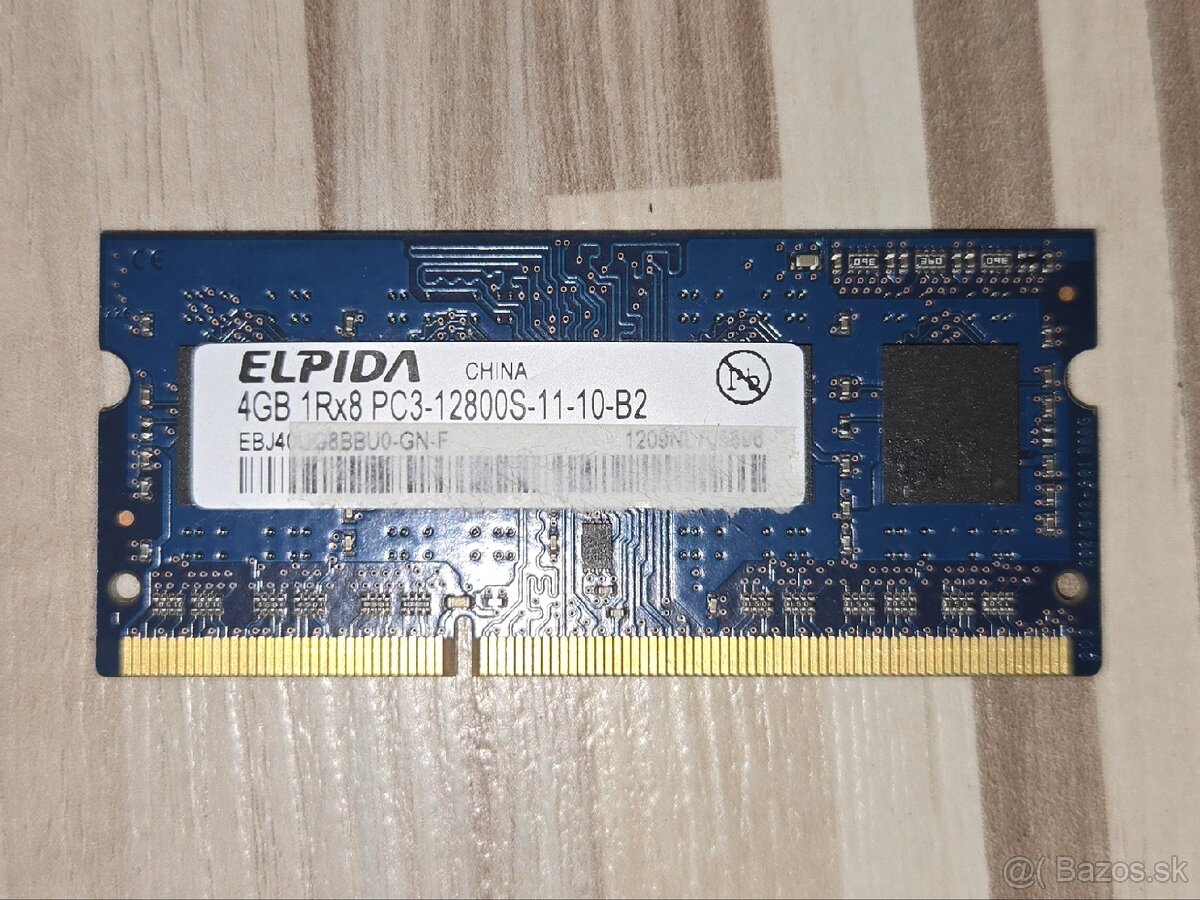 Predam pamat do notebooku ELPIDA 4GB DDR3 1600MHz
