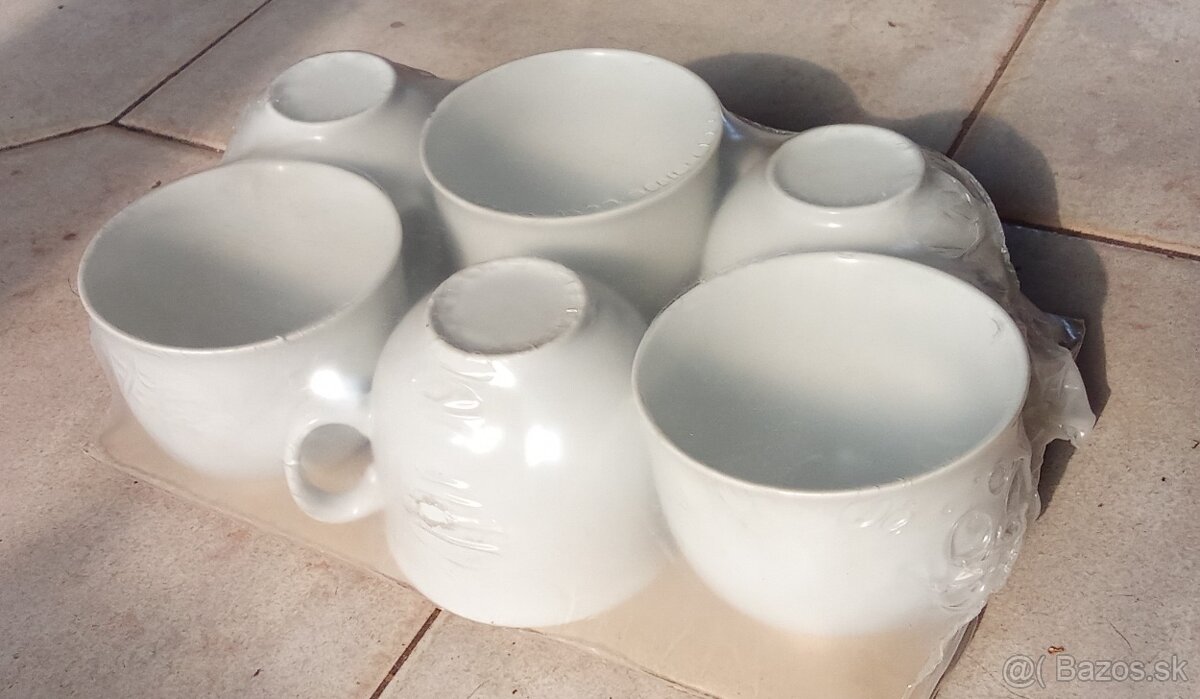 ŠALKY PORCELáN BIELE