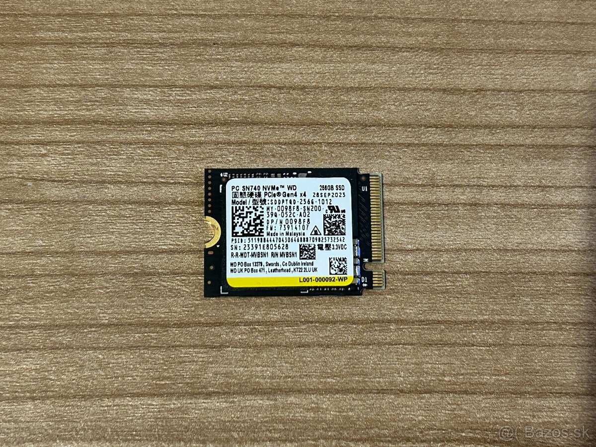 WD M.2 2230 NVME SSD 256GB