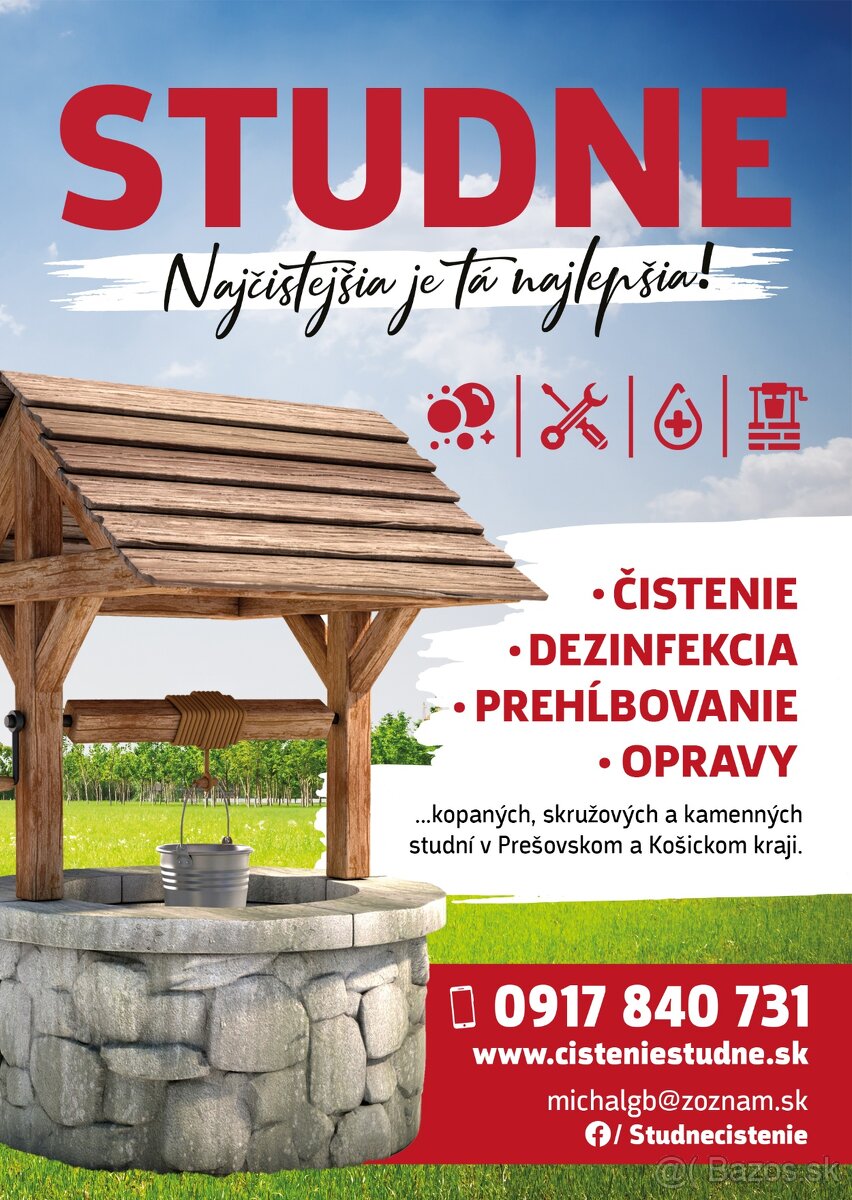 STUDNE - čistenie (kopane,vrtane)