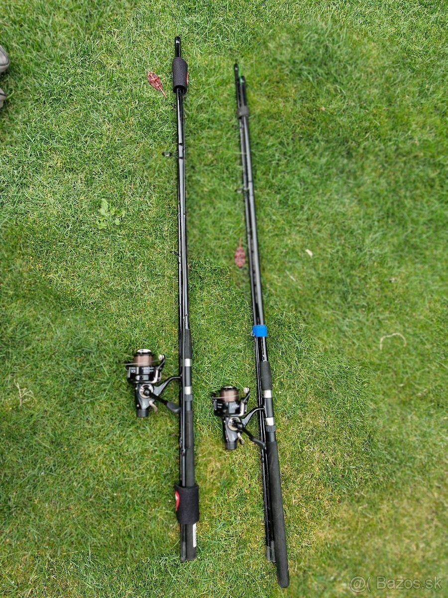 Kaprársky Feeder set( 2x udice + 2x navijak)