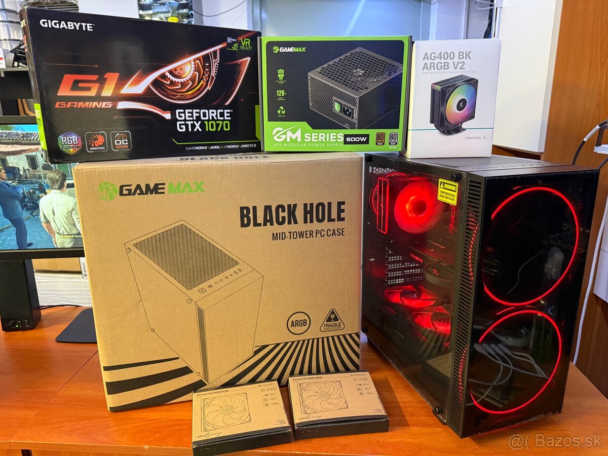 Herný PC, i5-4460, 16GB RAM, GTX 1070, 2,5TB, 600W, GAMEMAX