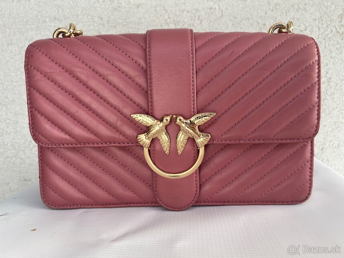Pinko krasna kozena ruzova luxusna kabelka jedinecna farba