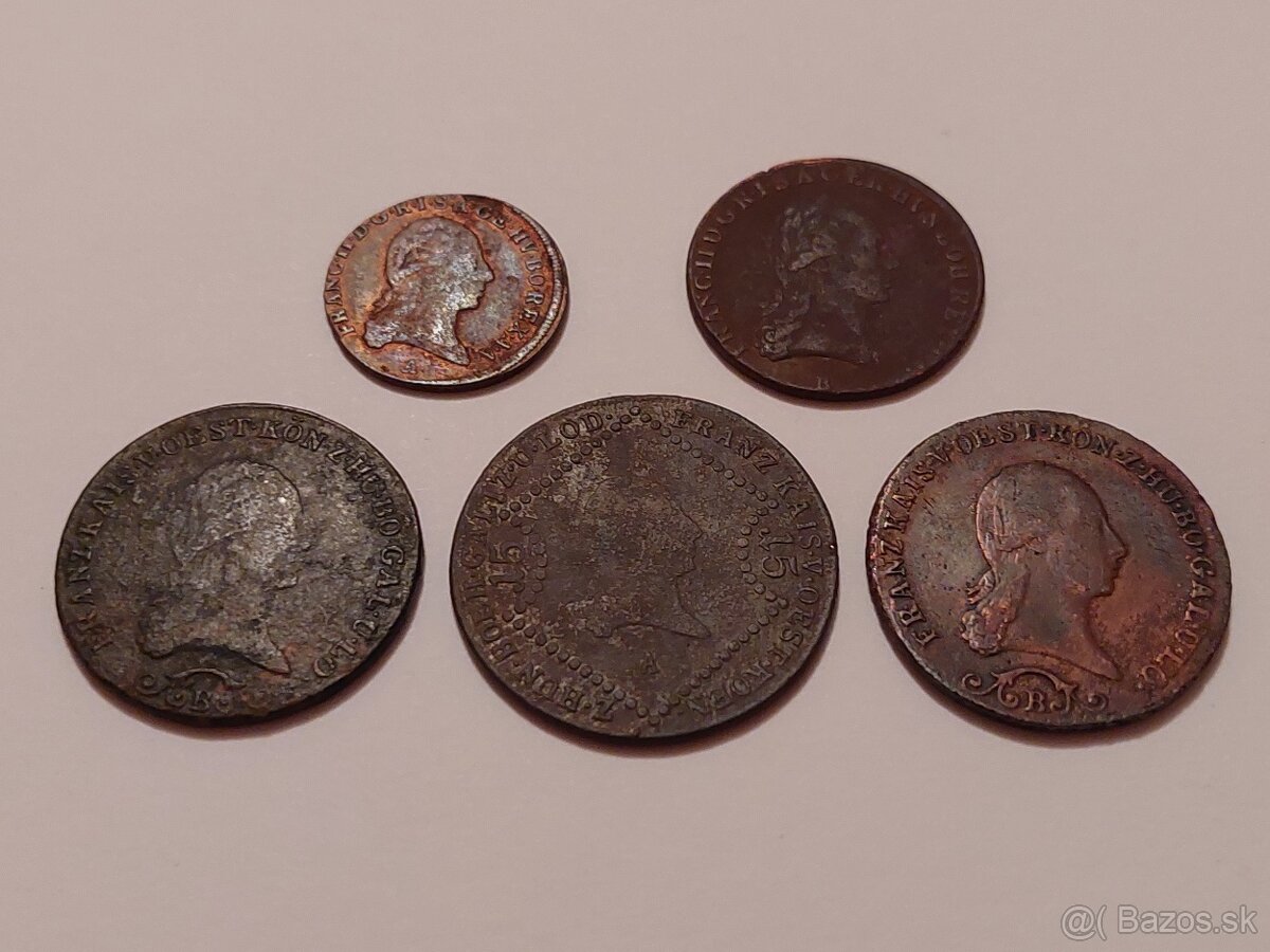 Grajciare r.1800 až 1812 cisár František I.