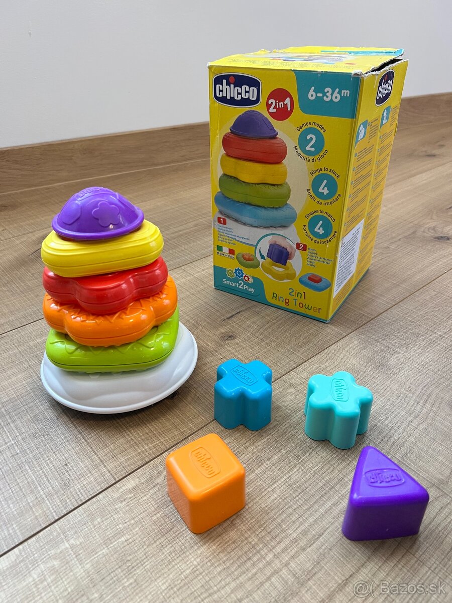 Chicco 2v1 Ring Tower – Vzdelávacia veža