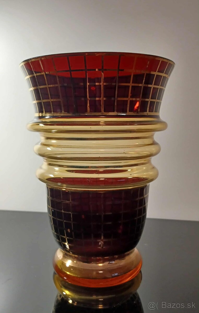 Stará váza Art Deco Bratři Podbirové Nový bor 30 te roky