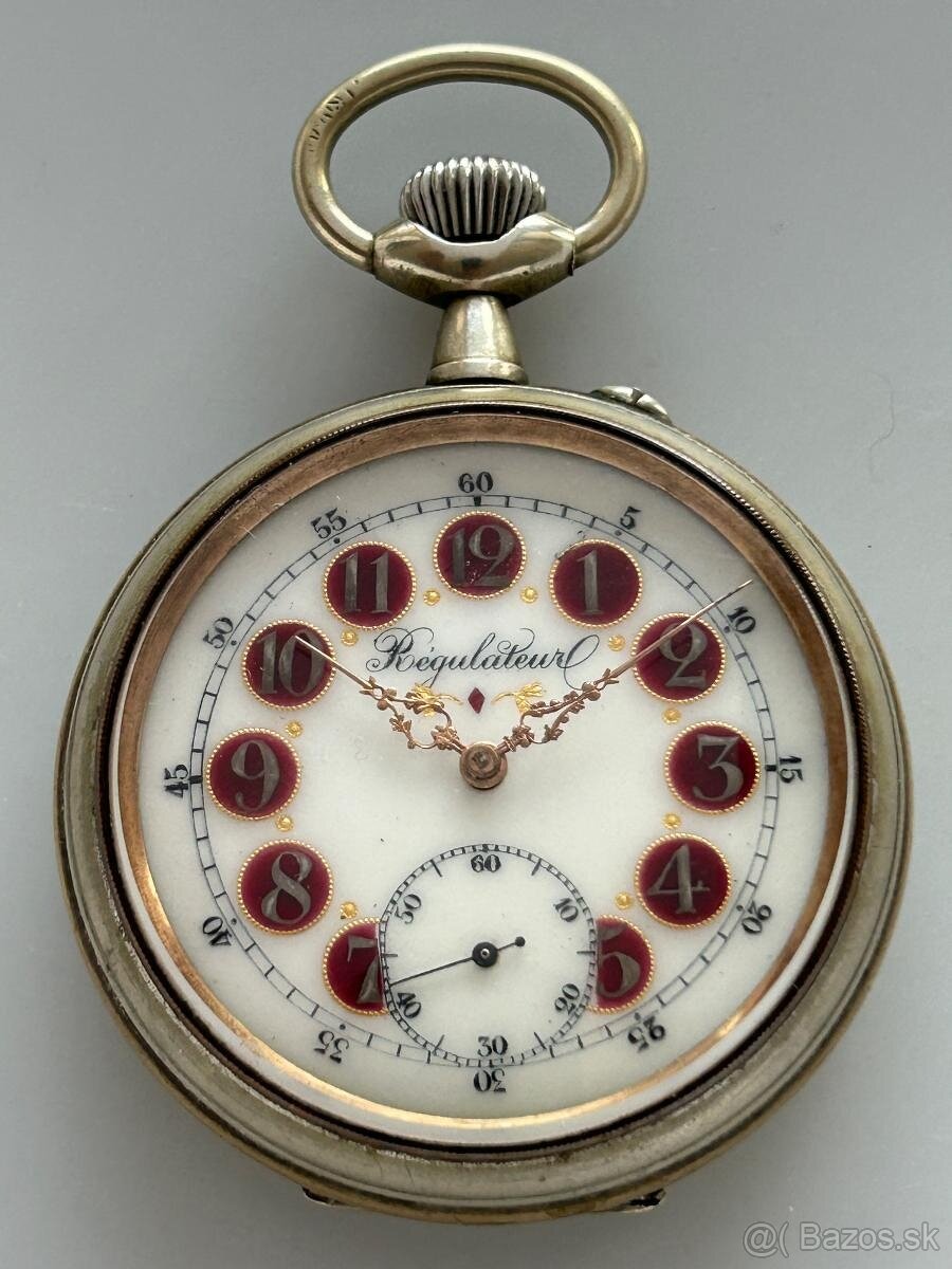 orig.Železniční hodinky REGULATEUR s lokomotivou, 202g, 66mm