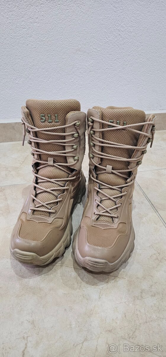Taktické topánky - vysoké, veľkosť 44, farba hnedá-piesková