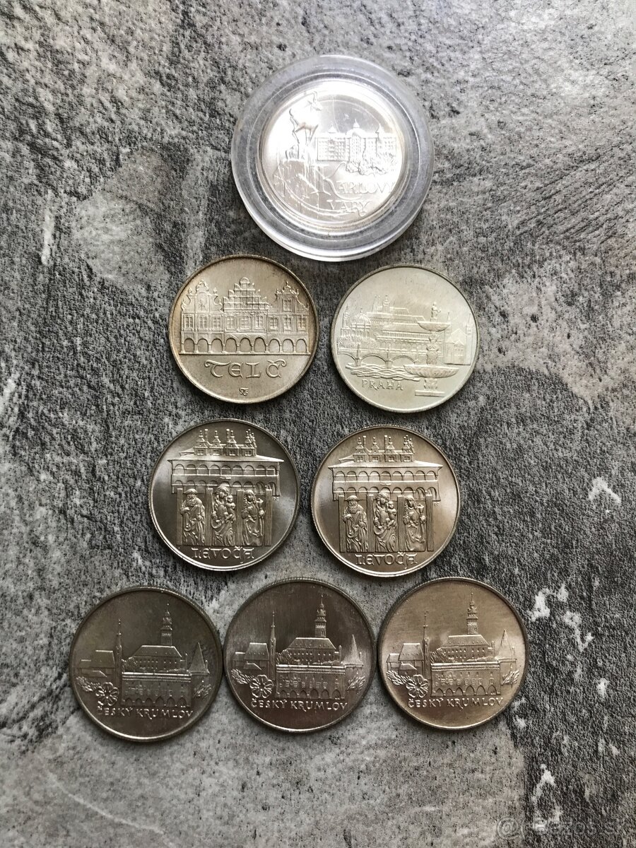 50kcs mince strieborné