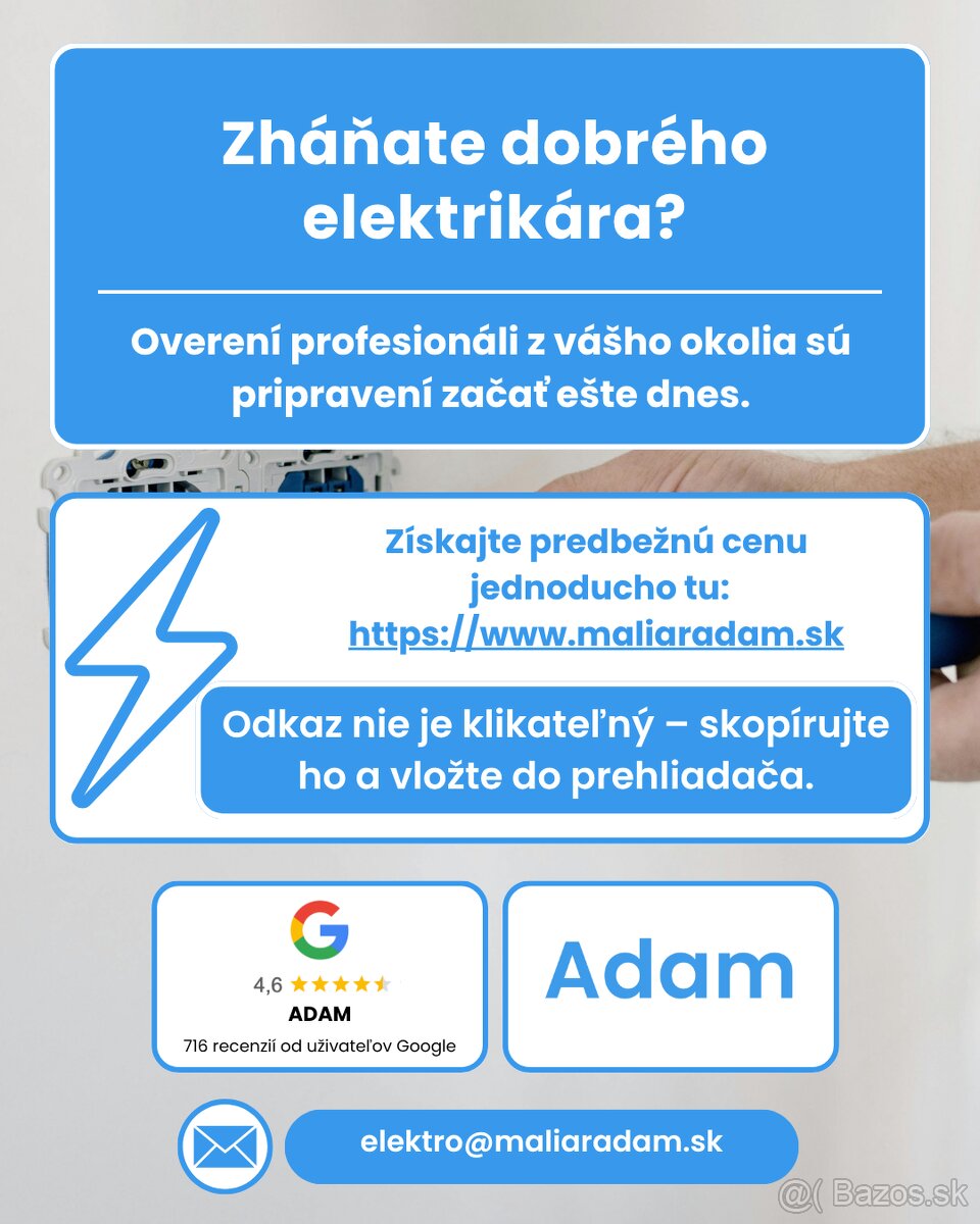 ⚡Dostupný elektrikár Bratislava ⚡