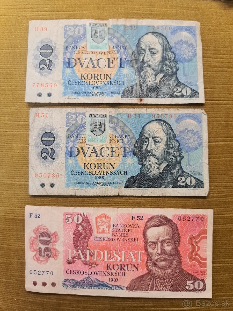 Predam Ceskoslovenske bankovky