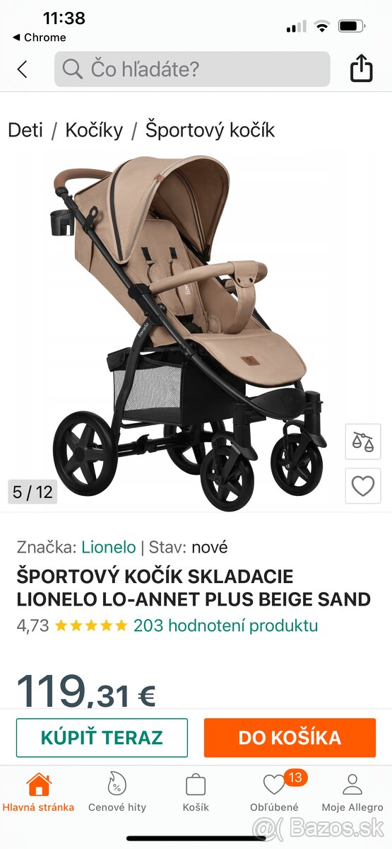 Lionelo kočík