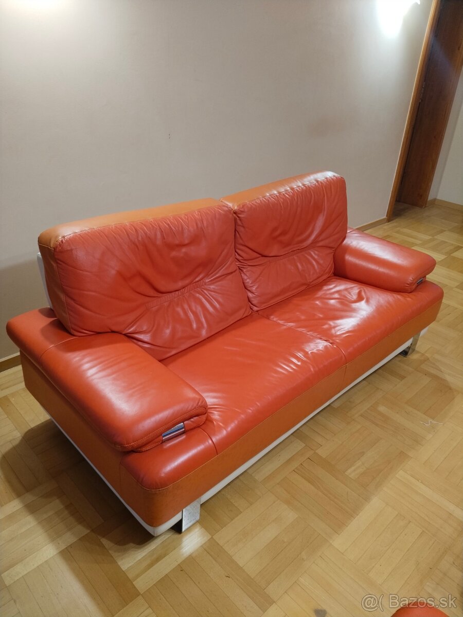 Kožený gauč set + stôl