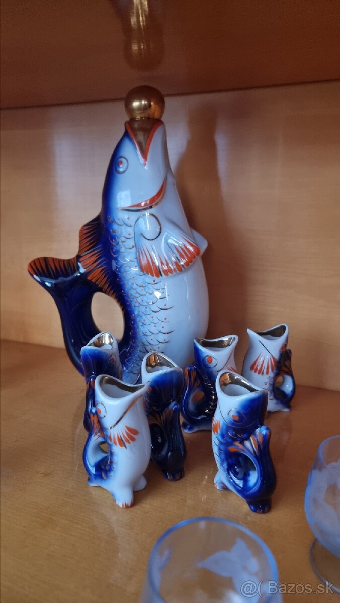 Keramická sada - Grhel rybia karafa