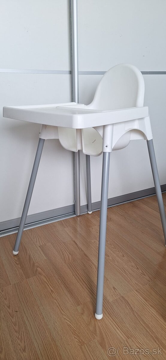 IKEA - Detská vysoká biela stolička