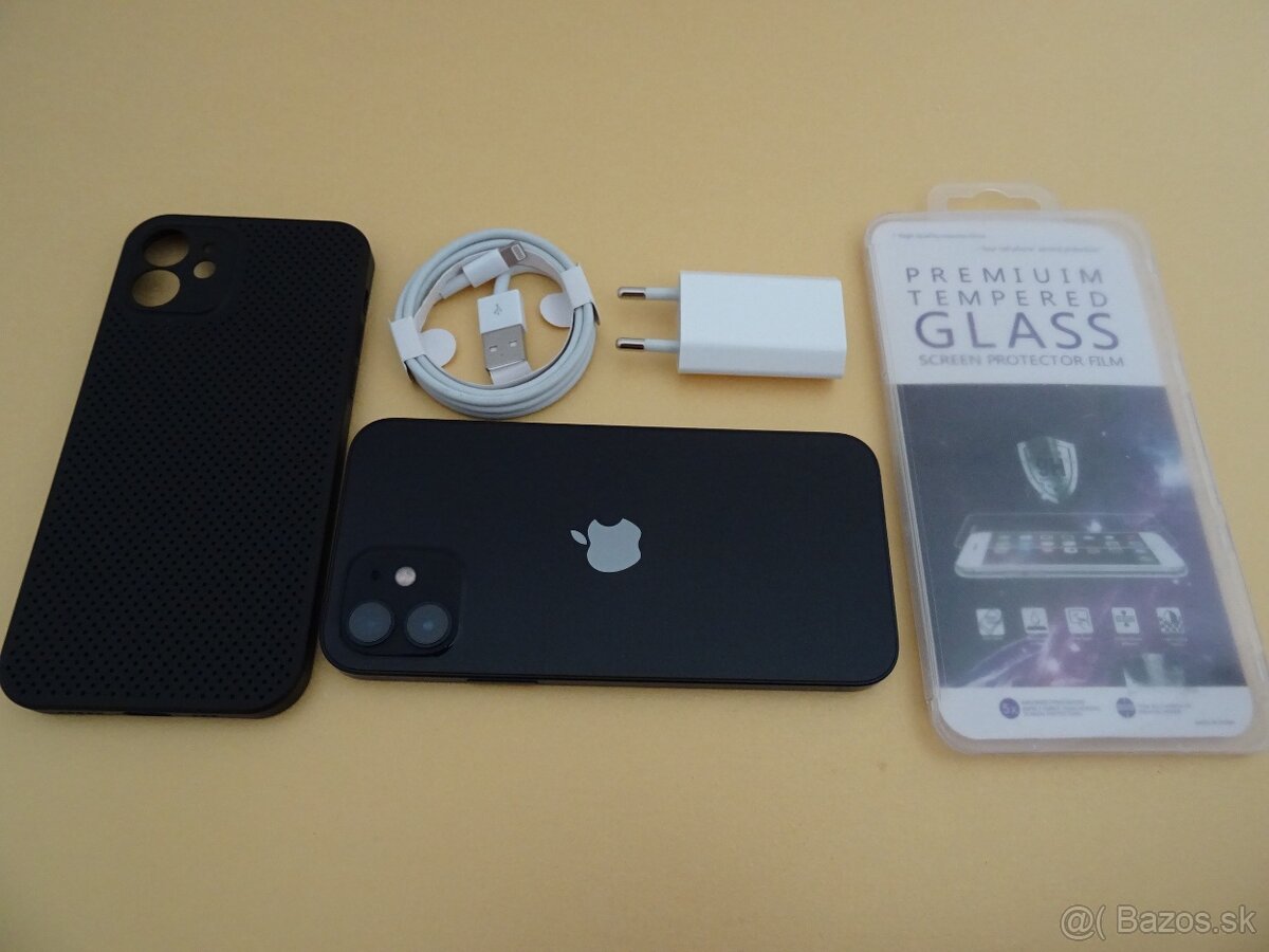 iPhone 12 64GB BLACK - ZÁRUKA 1 ROK - PERFEKTNÝ STAV