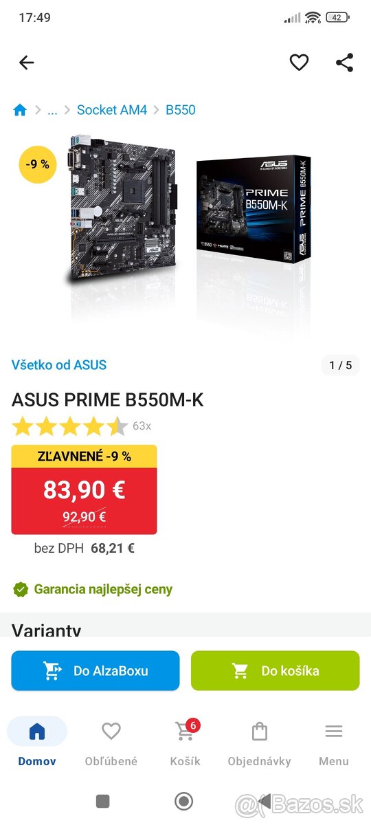 Predám mb ASUS B550M-K