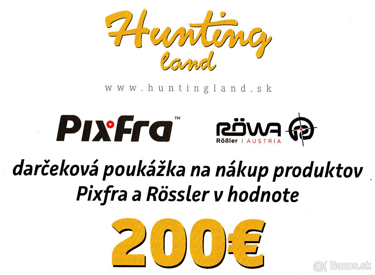 Darčeková poukážka HUNTING land 200€