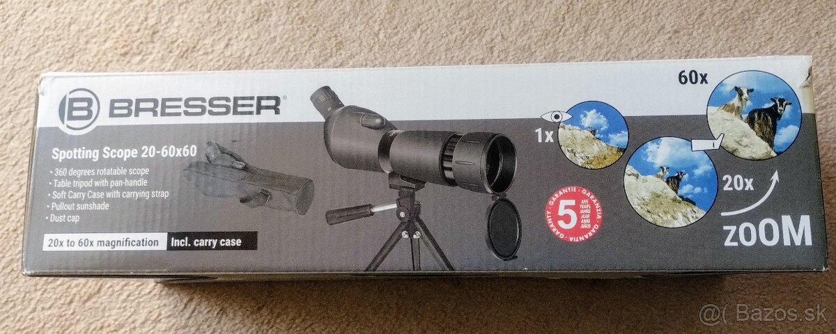 Ďalekohľad Bresser 20x60 so zoomom